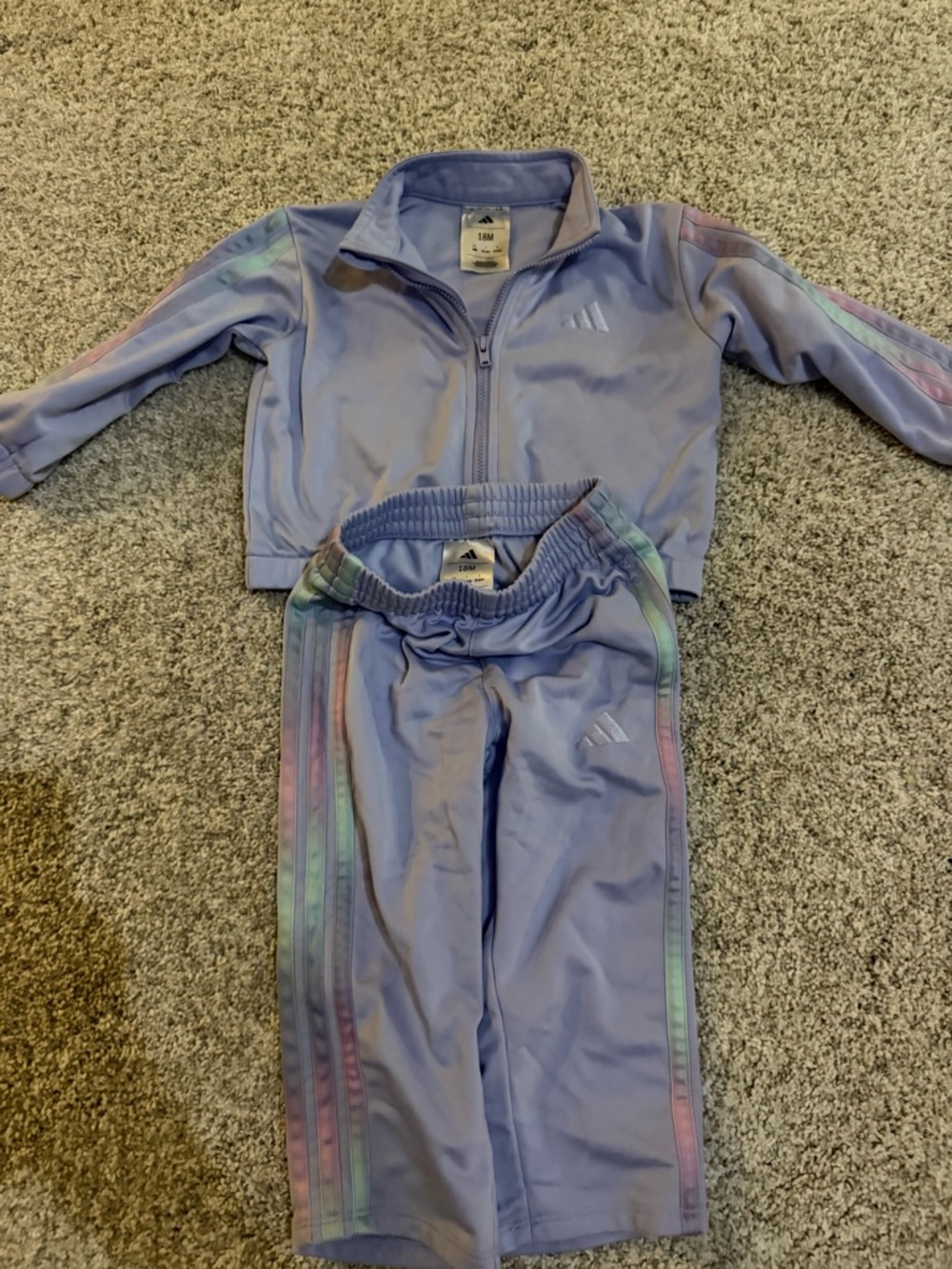 Baby adidas Lavender jacket and pants set